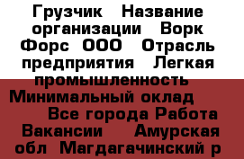 Грузчик › Название организации ­ Ворк Форс, ООО › Отрасль предприятия ­ Легкая промышленность › Минимальный оклад ­ 24 000 - Все города Работа » Вакансии   . Амурская обл.,Магдагачинский р-н